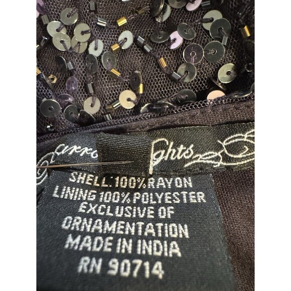 Pisarro Nights Dress 10P Bell Sleeve Sequin Beaded Wedding Party Formal NEW - Picture 8 of 13